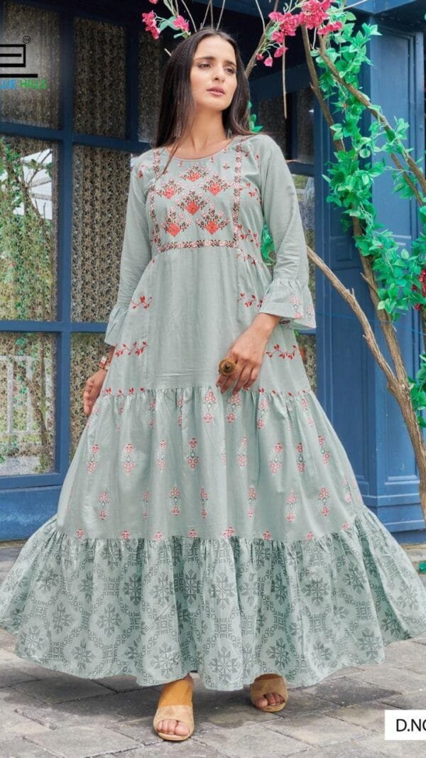 Blue Hills Livik 5 Heavy Cotton Anarkali Long Kurti Wholesale