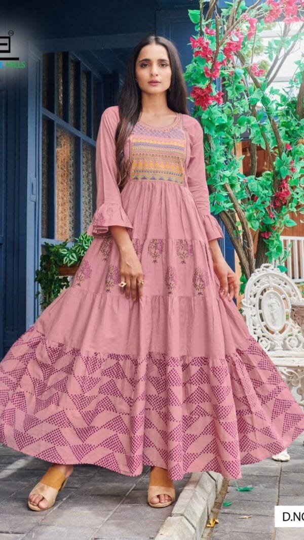 Blue Hills Livik 5 Heavy Cotton Anarkali Long Kurti Wholesale