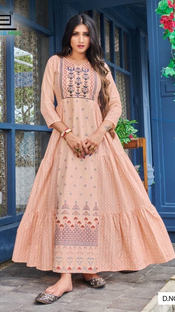 Blue Hills Livik 5 Heavy Cotton Anarkali Long Kurti Wholesale