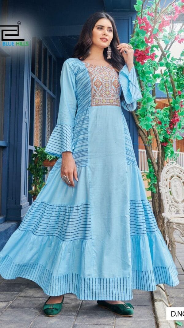 Blue Hills Livik 5 Heavy Cotton Anarkali Long Kurti Wholesale
