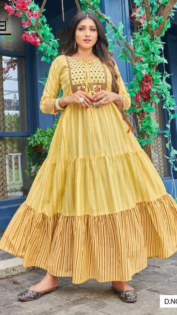 Blue Hills Livik 5 Heavy Cotton Anarkali Long Kurti Wholesale