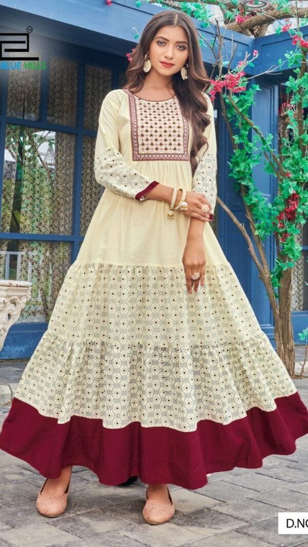 Blue Hills Livik 5 Heavy Cotton Anarkali Long Kurti Wholesale