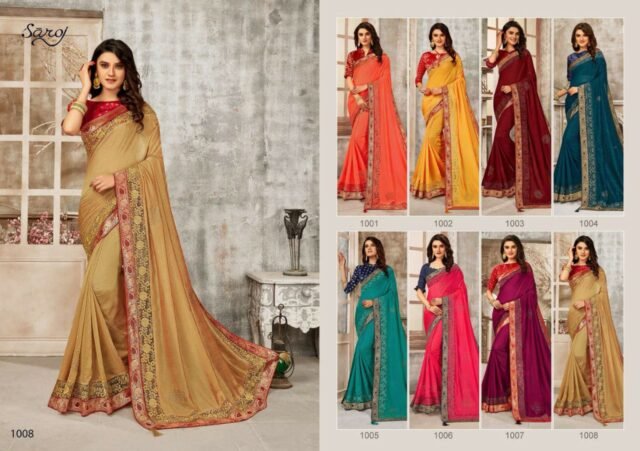 LAILA Soft Vichitra Swaroski Sarees