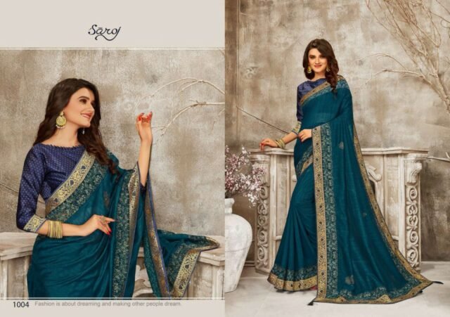 LAILA Soft Vichitra Swaroski Sarees