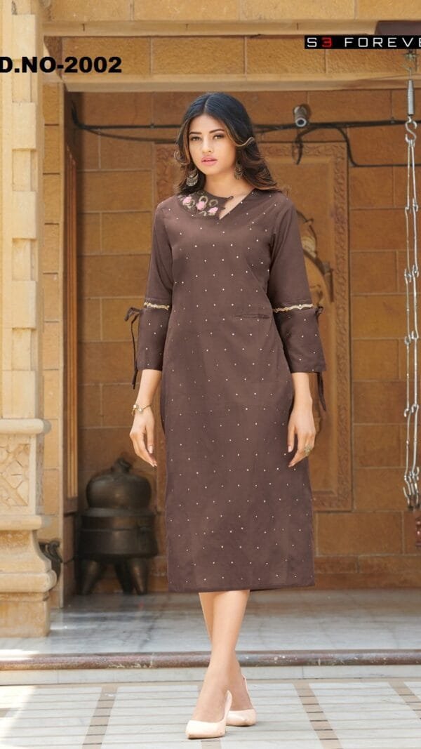 Catalogue Kurtis with Mukesh Work Hand Work Embroidery
