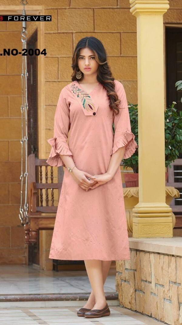 Catalogue Kurtis with Mukesh Work Hand Work Embroidery