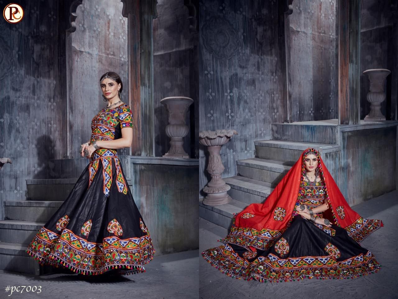 Cotton Embroidered Lehenga Choli Dress Material in Black | Womens trendy  dresses, Navaratri chaniya choli, Choli dress