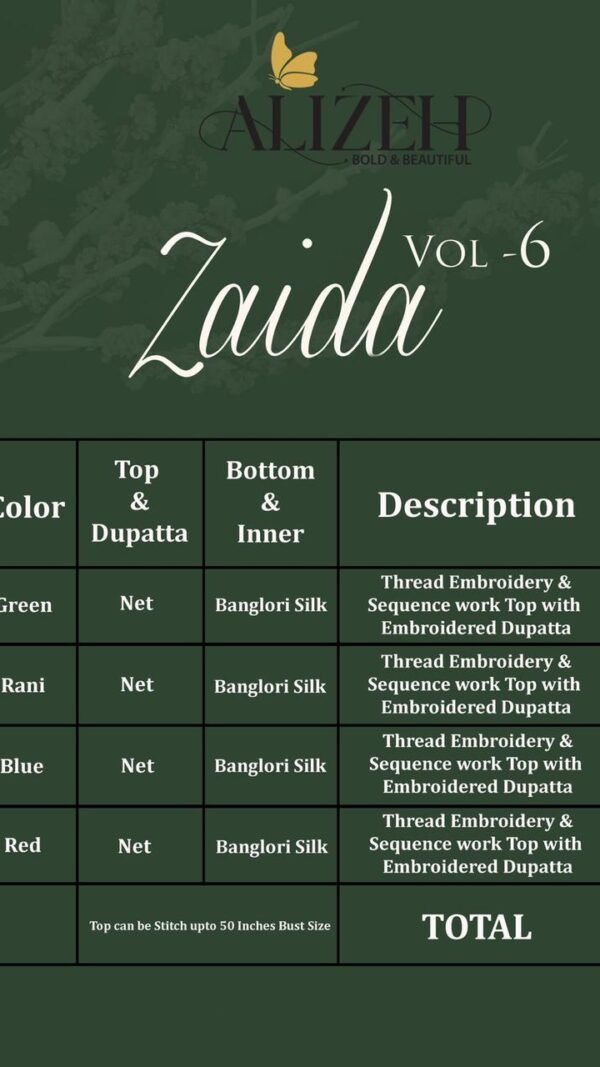 ALIZEH ZAIDA VOL-6 Dress Material Wholesale With Price