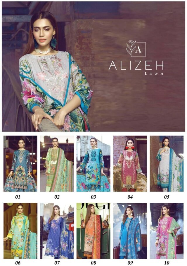 Alizeh Lawn Dress Material In Surat