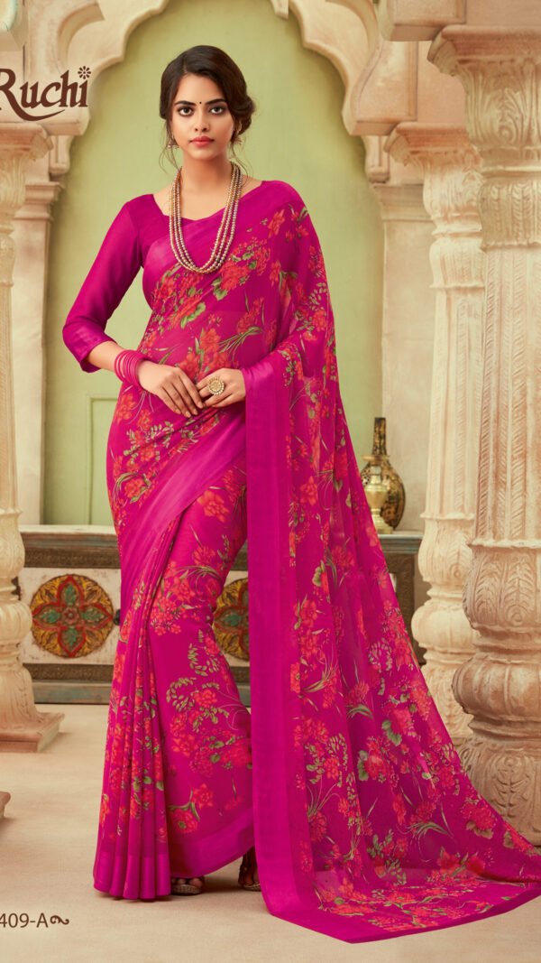 Chiffon Saree with Satin Weave Border 05