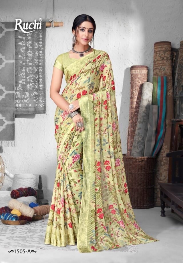 Chiffon Saree with Satin Weave Border 11