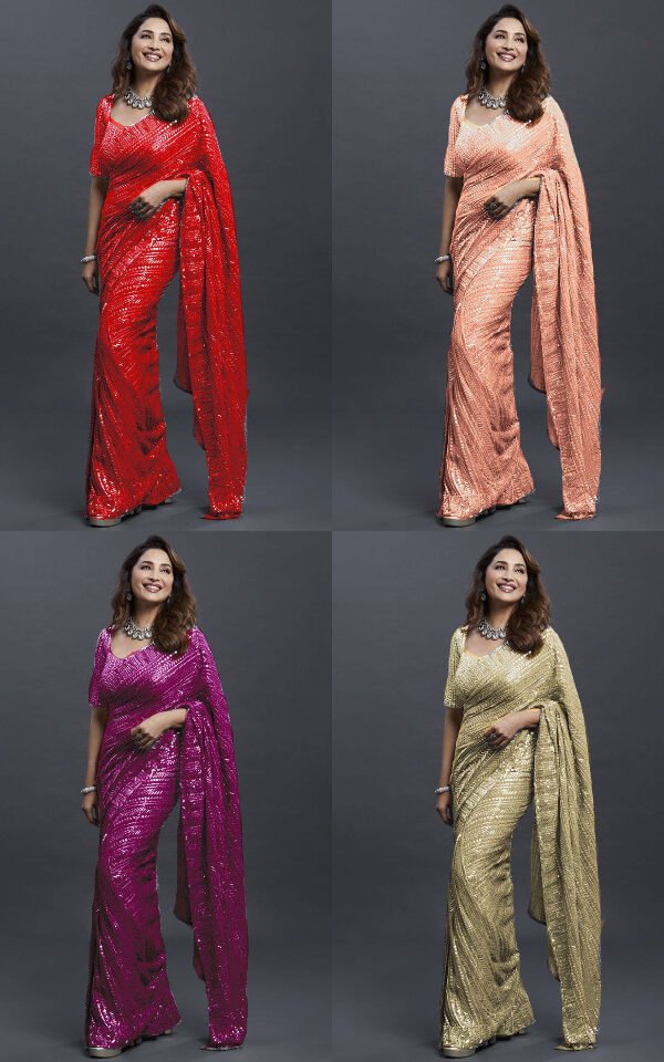 Embroidery Sequence Work Saree 03