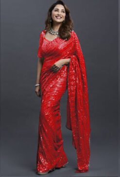 Embroidery Sequence Work Saree 01