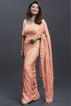 Embroidery Sequence Work Saree 02