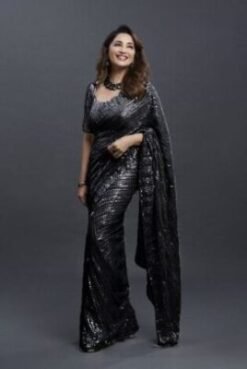 Embroidery Sequence Work Saree 04