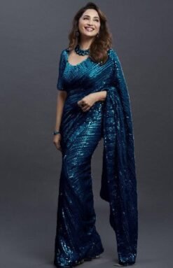 Embroidery Sequence Work Saree 08