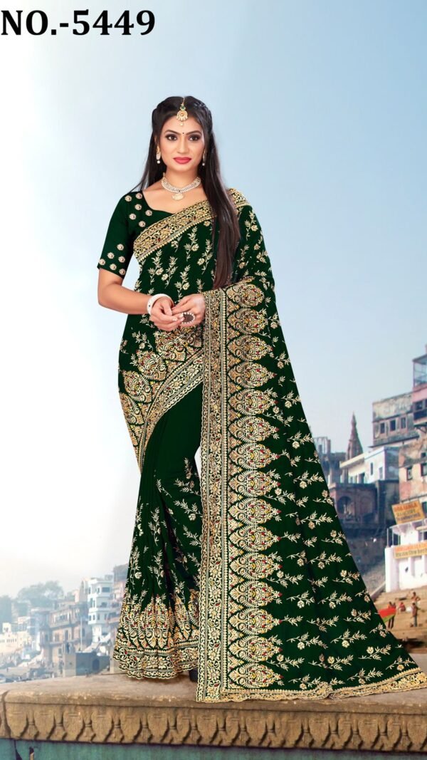 Heavy Jari Emb Work Saree with Heavy Stone Work 10