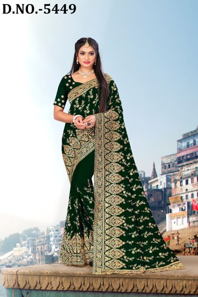 Heavy Jari Emb Work Saree with Heavy Stone Work 10