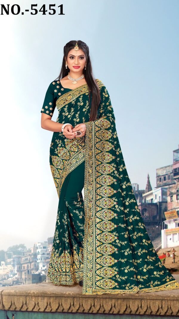 Heavy Jari Emb Work Saree with Heavy Stone Work 12