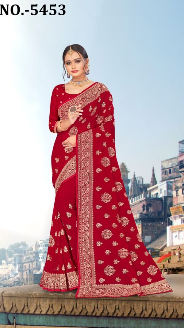 Heavy Jari Emb Work Saree with Heavy Stone Work 14