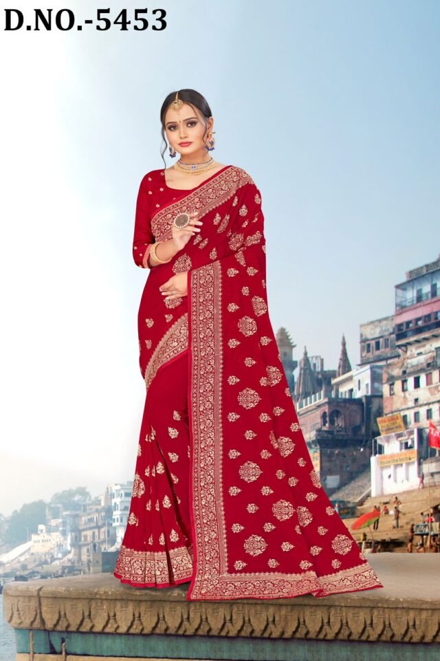 Heavy Jari Emb Work Saree with Heavy Stone Work 14