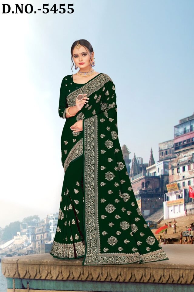 Heavy Jari Emb Work Saree with Heavy Stone Work 16