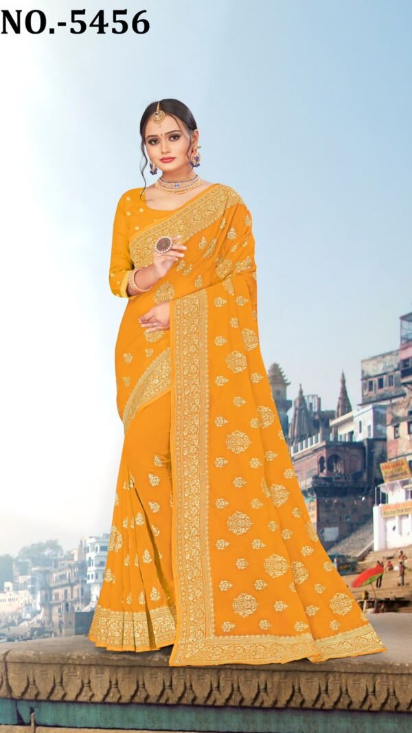 Heavy Jari Emb Work Saree with Heavy Stone Work 17
