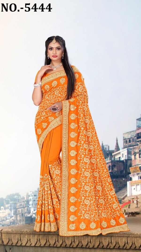 Heavy Jari Emb Work Saree with Heavy Stone Work 05