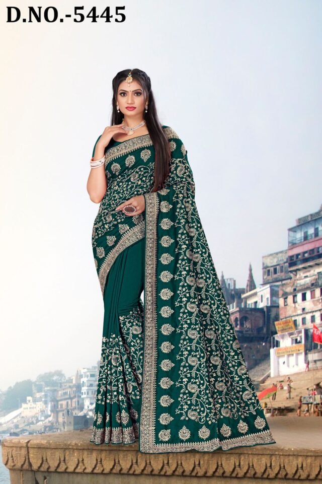 Heavy Jari Emb Work Saree with Heavy Stone Work 06