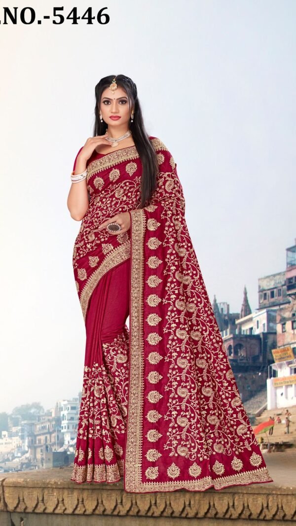 Heavy Jari Emb Work Saree with Heavy Stone Work 07