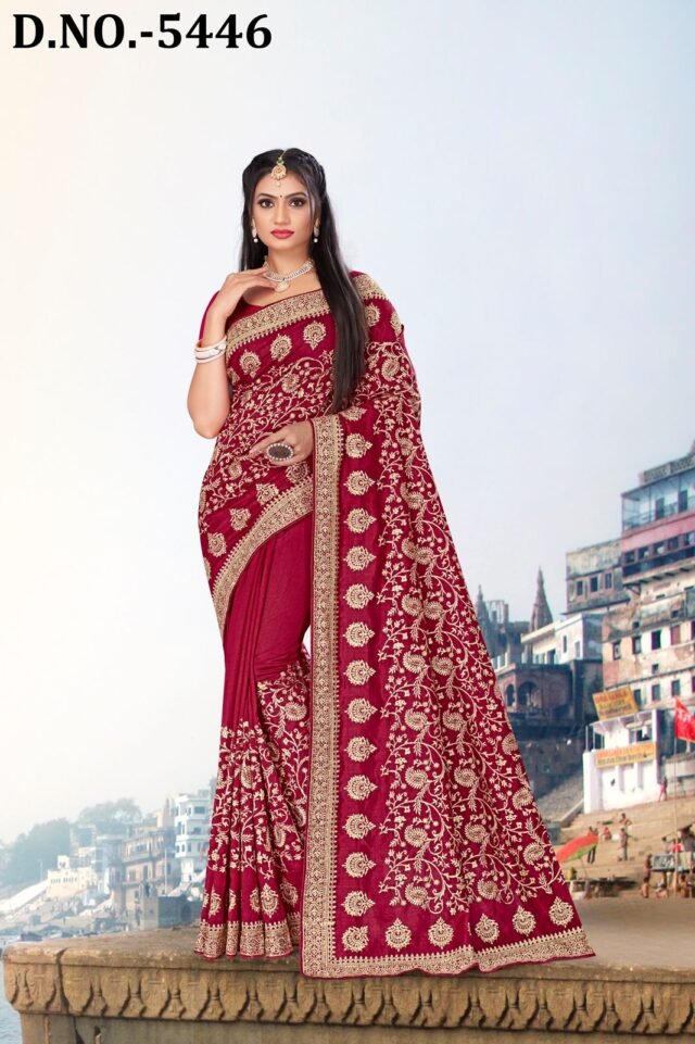 Heavy Jari Emb Work Saree with Heavy Stone Work 07