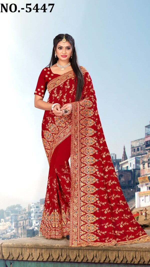 Heavy Jari Emb Work Saree with Heavy Stone Work 08