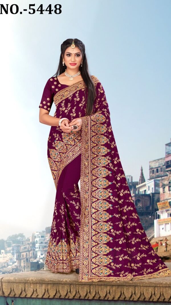 Heavy Jari Emb Work Saree with Heavy Stone Work 09
