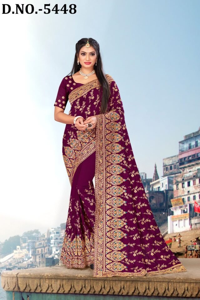 Heavy Jari Emb Work Saree with Heavy Stone Work 09