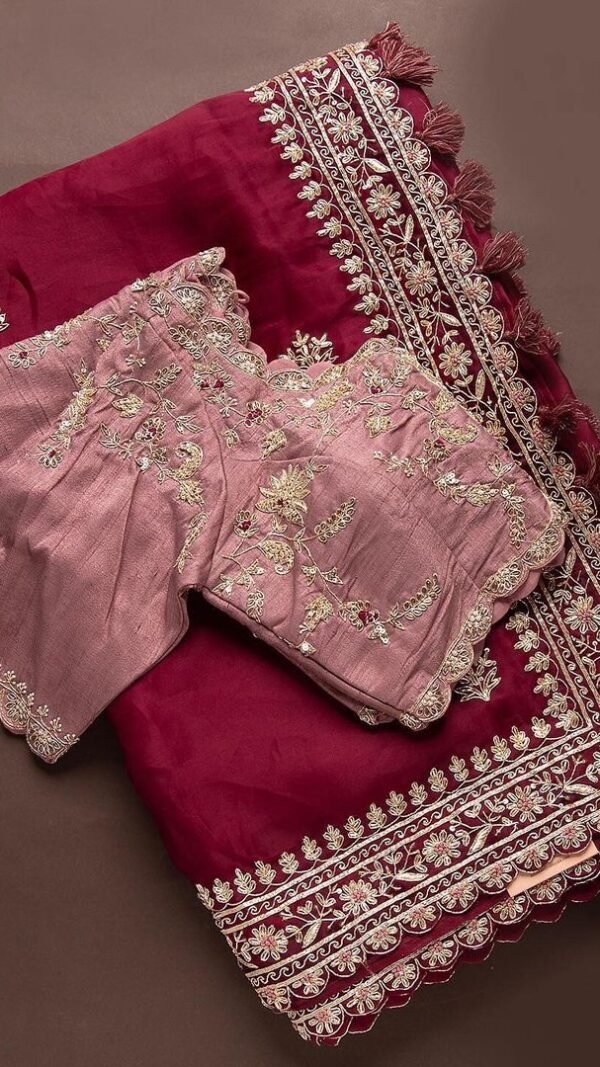 Heavy Vichitra Silk Trending Designer Saree