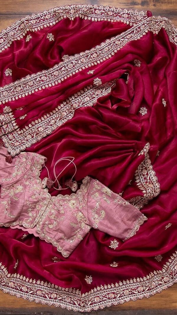 Heavy Vichitra Silk Trending Designer Saree