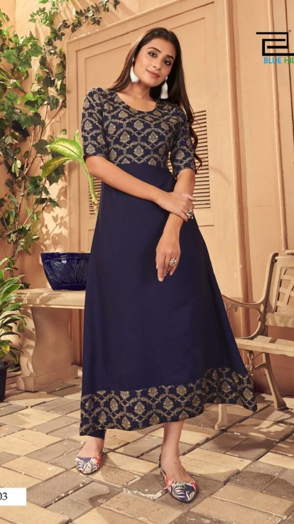 ICE BLUE HILLS Wholesale Kurti Catalogue