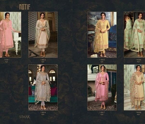 GLOSSY MOTIF Dress Material Wholesale With Price