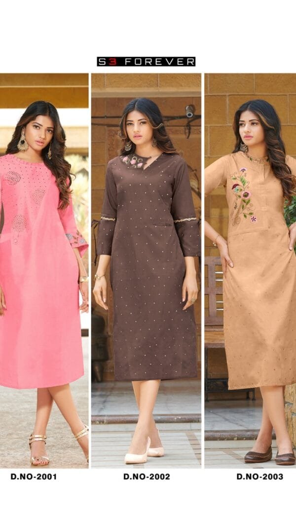 Catalogue Kurtis with Mukesh Work Hand Work Embroidery