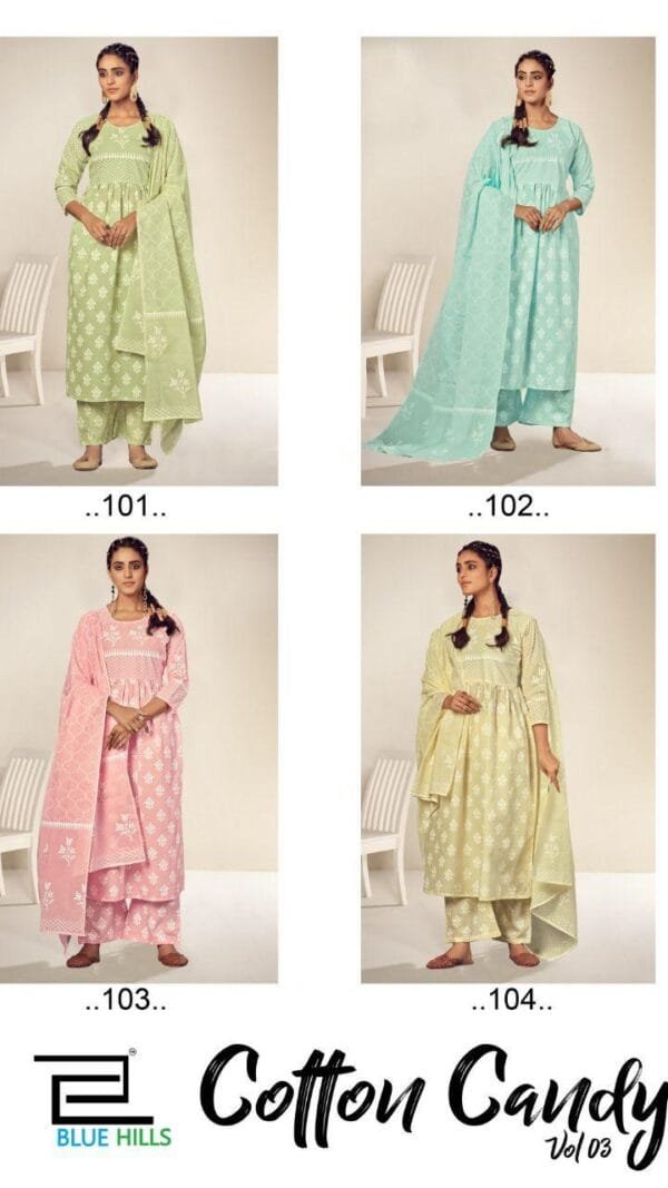 VEE FAB – BLUE  HILLS COTTON CANDY VOL-3 Wholesale Catalogue Kurtis