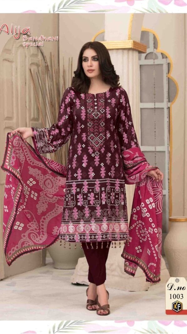 Keval Fab Alija Bandhani Special Dress Material In Surat