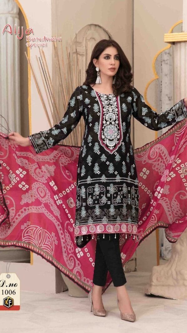 Keval Fab Alija Bandhani Special Dress Material In Surat