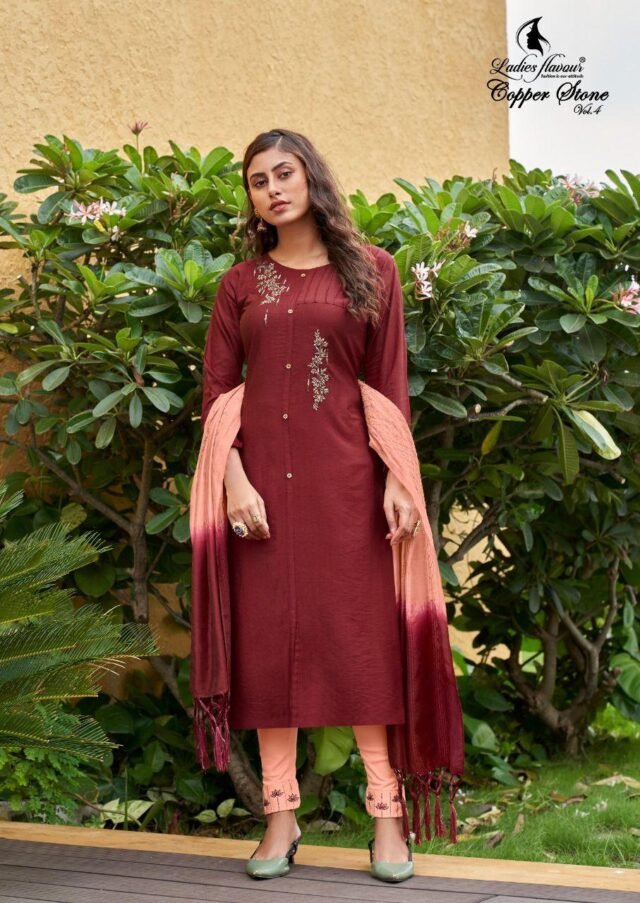 Ladies Flavour Copper Stone Vol-4 Wholesale Kurti Catalogue