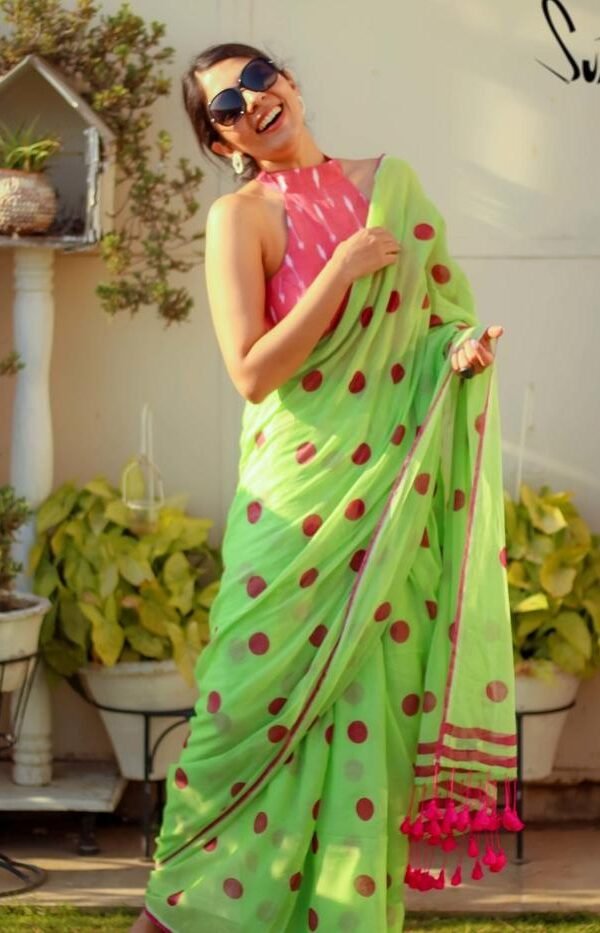 Mal Mal Chanderi Saree with Digital Print 02