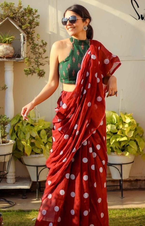 Mal Mal Chanderi Saree with Digital Print 03