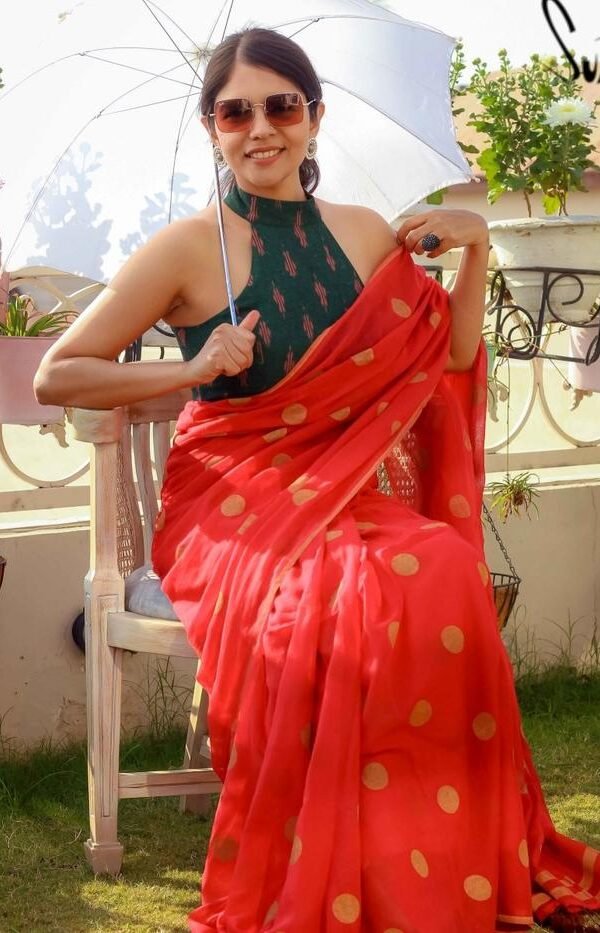 Mal Mal Chanderi Saree with Digital Print 04