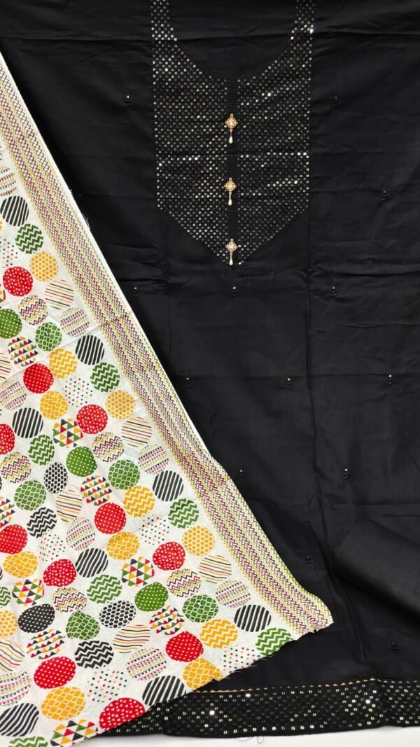 Non-Catalog Suits In Surat Embroidery With Sequence Work