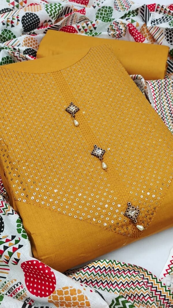 Non-Catalog Suits In Surat Embroidery With Sequence Work