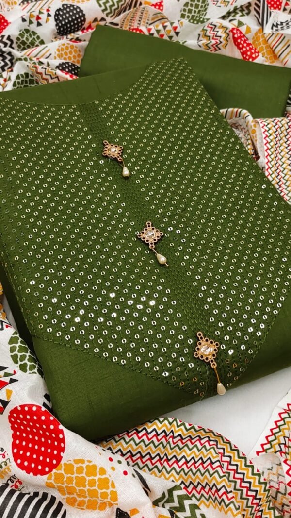 Non-Catalog Suits In Surat Embroidery With Sequence Work