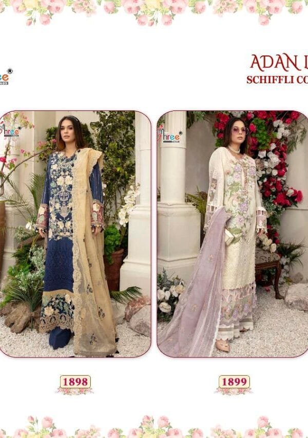 Online Pakistani Dresses Adan Libaas Schiffli Collection Vol-07